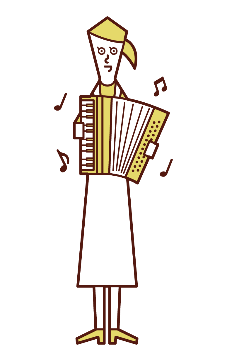 아오르간을 연주하는 사람 (여성)의 그림