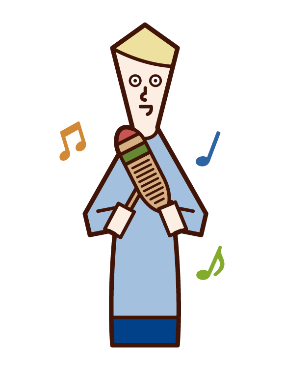 Illustration of a man playing a guillo