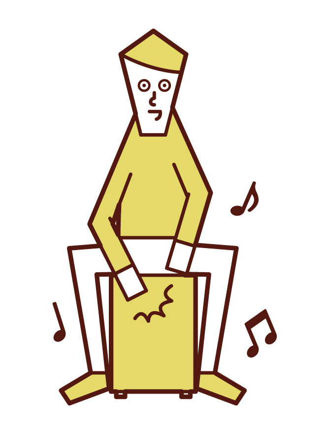 카혼을 연주하는 사람 (남성)의 그림