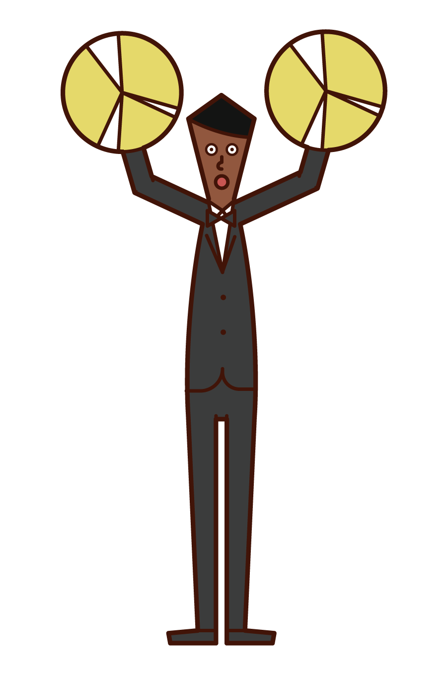 Illustration of a man playing a cymbal
