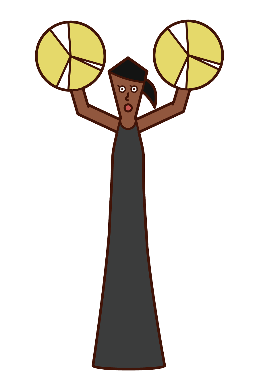 Illustration of a woman playing a cymbal