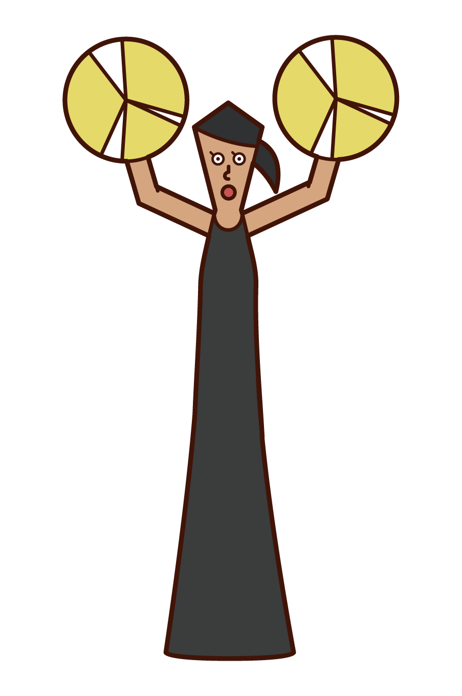 Illustration of a woman playing a cymbal