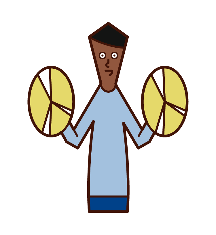 Illustration of a man practicing cymbals