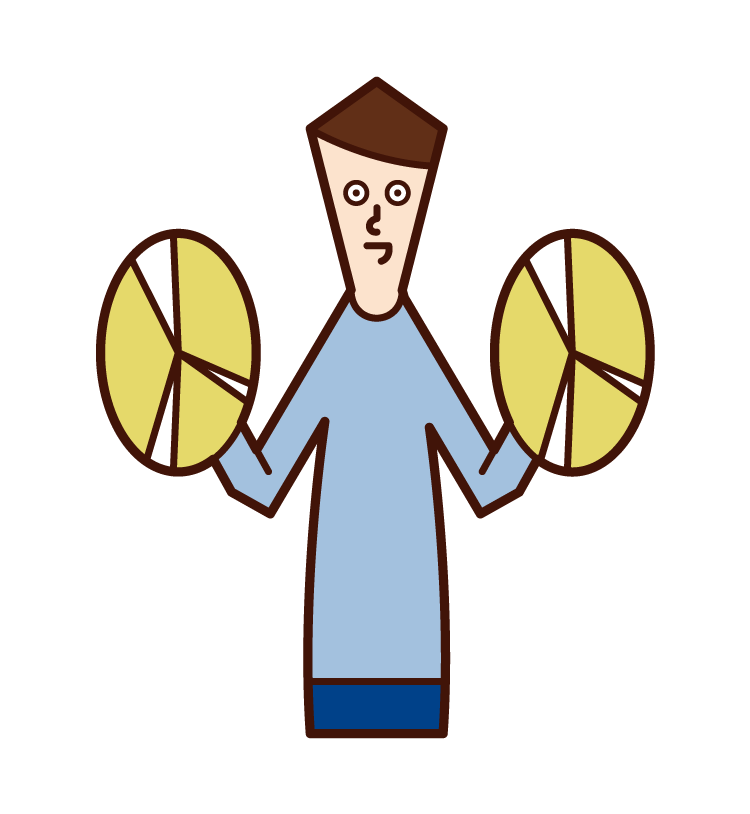 Illustration of a man practicing cymbals