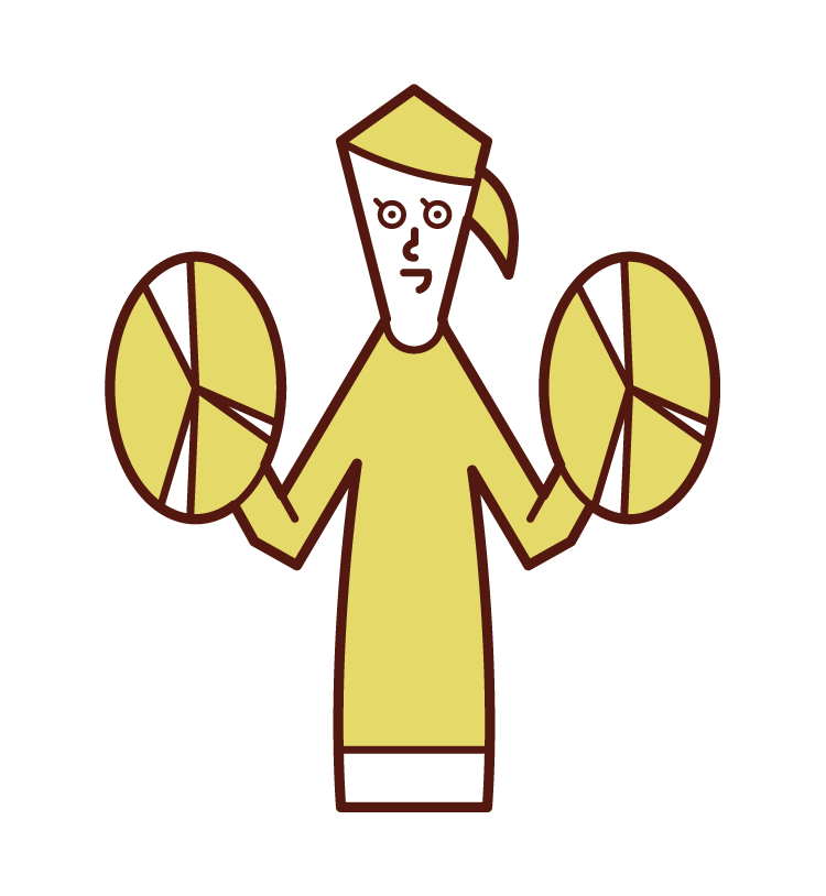 Illustration of a woman practicing cymbals