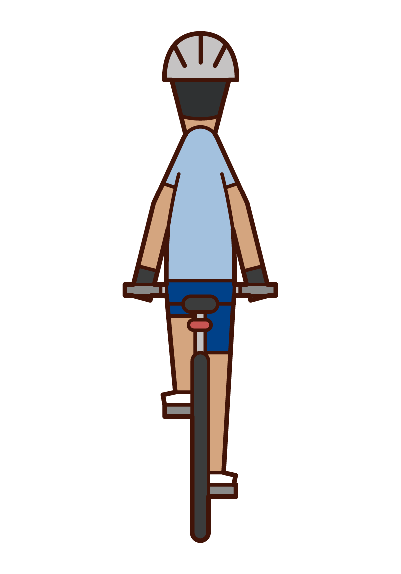 Illustration of a man behind a cyclist