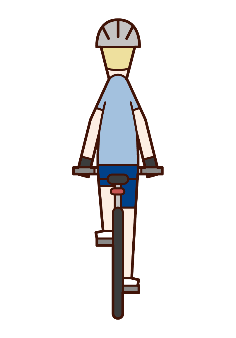 騎自行車的人的后視圖（男性）的插圖