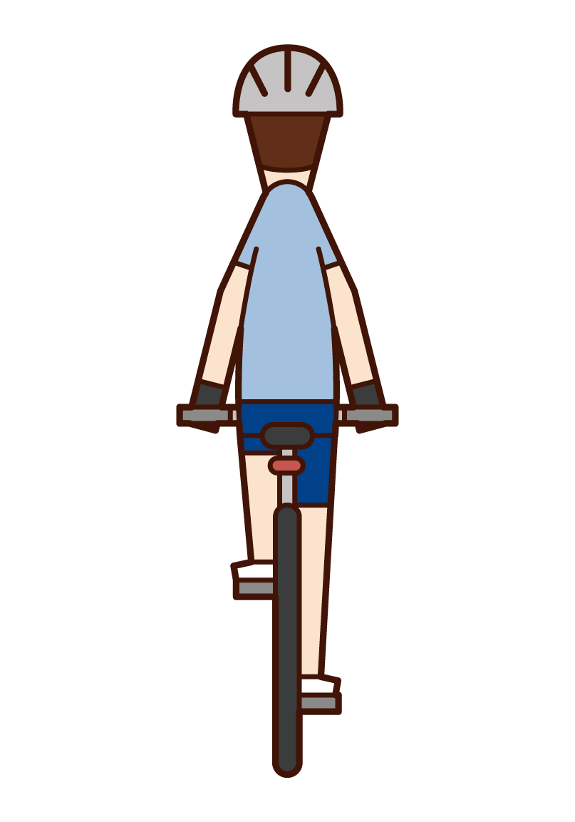 自転車に乗る人の後ろ姿 男性 のイラスト フリーイラスト素材集 Kukukeke