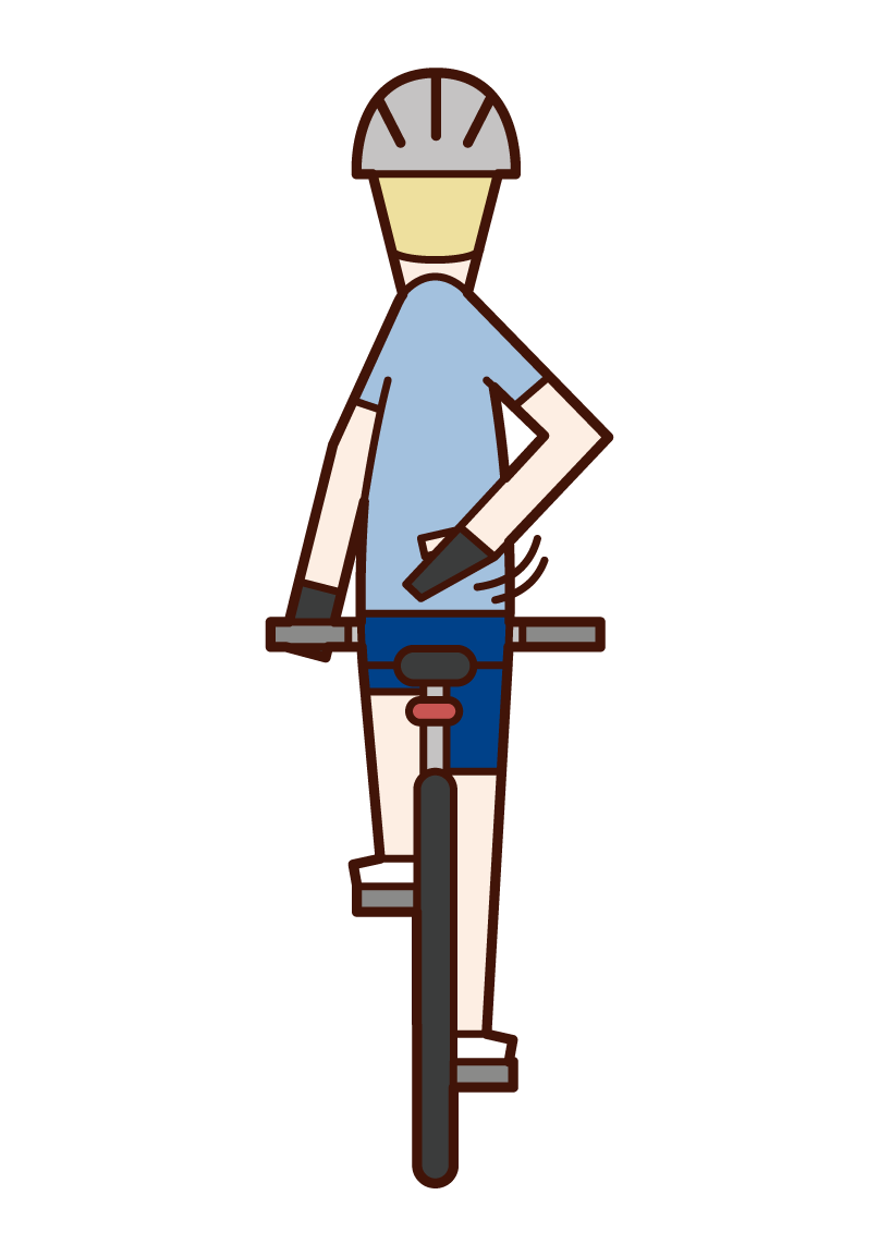 자전거 남자 신호 (손)와 왼쪽 (남성)의 그림