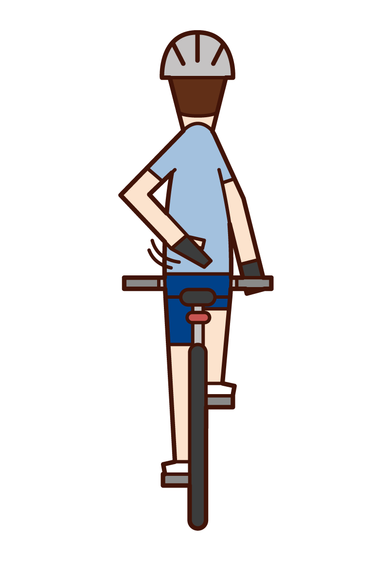 자전거 남자 신호 (손 표지판) 및 느린 속도 (남성)의 그림