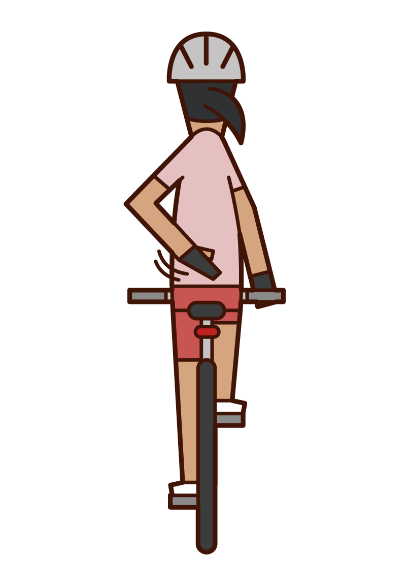 自行車手信號（手牌）和靠右（女性）的插圖