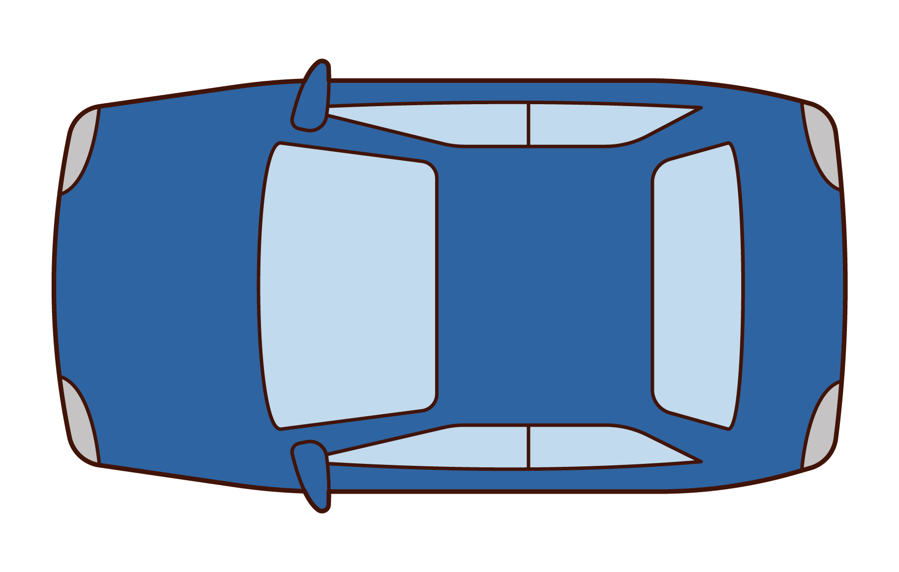 Illustration of a car seen from above