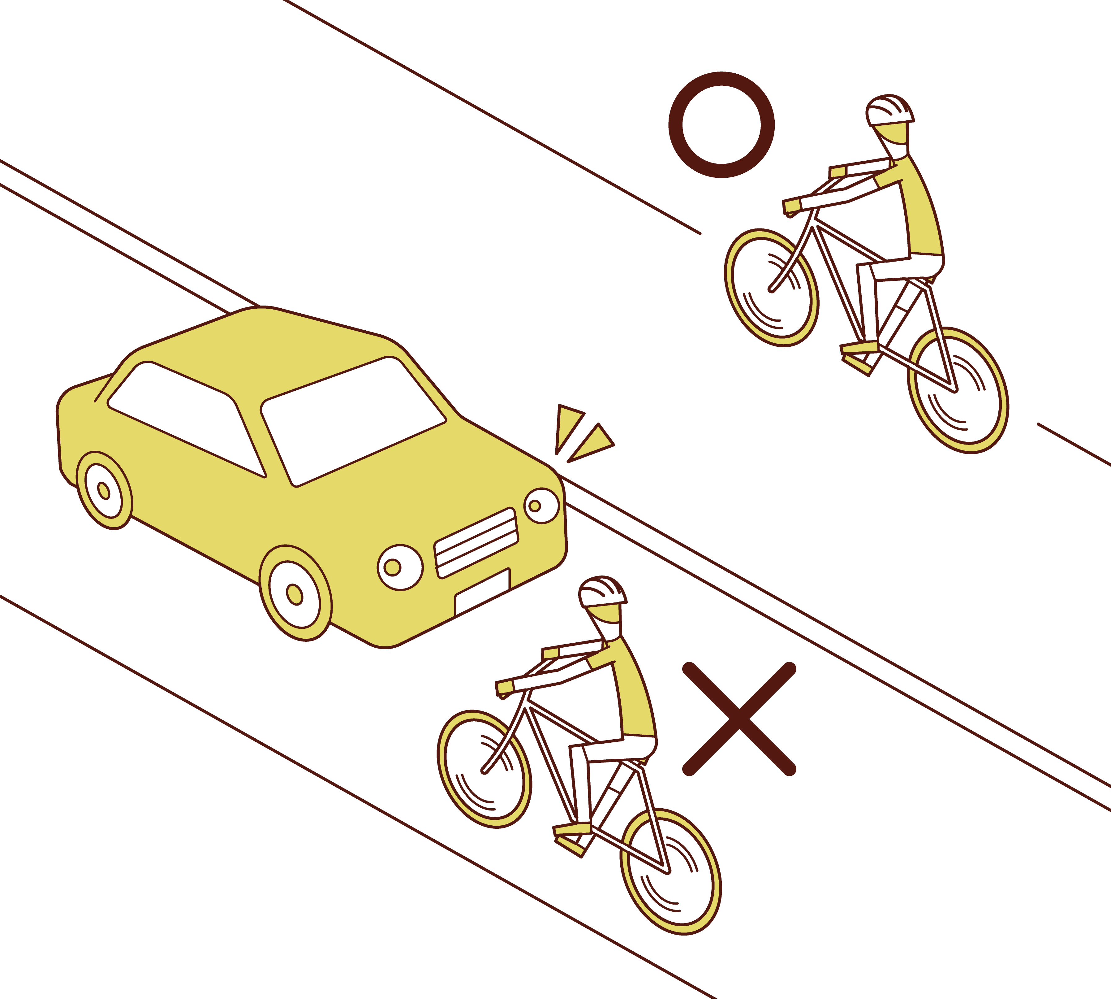 自転車の通行ルールのイラスト