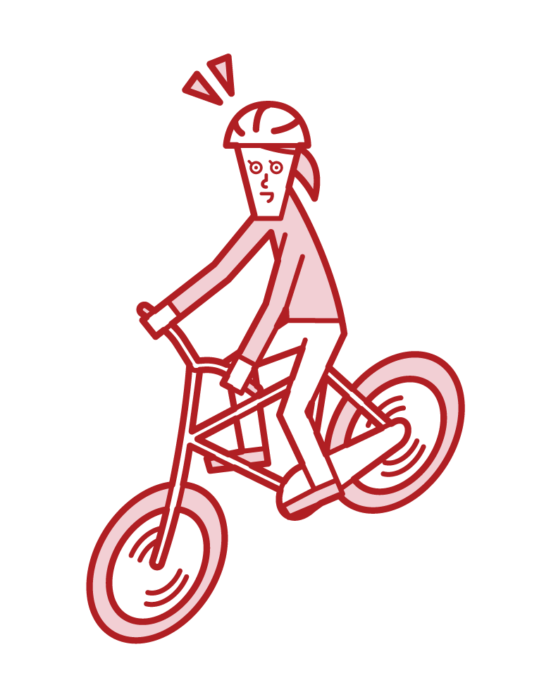 ヘルメットを着用して自転車に乗る子供 女子 のイラスト フリーイラスト素材集 Kukukeke