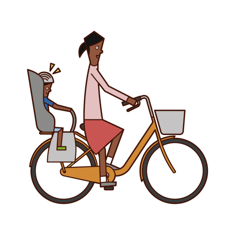 자전거 타는 여자 일러스트