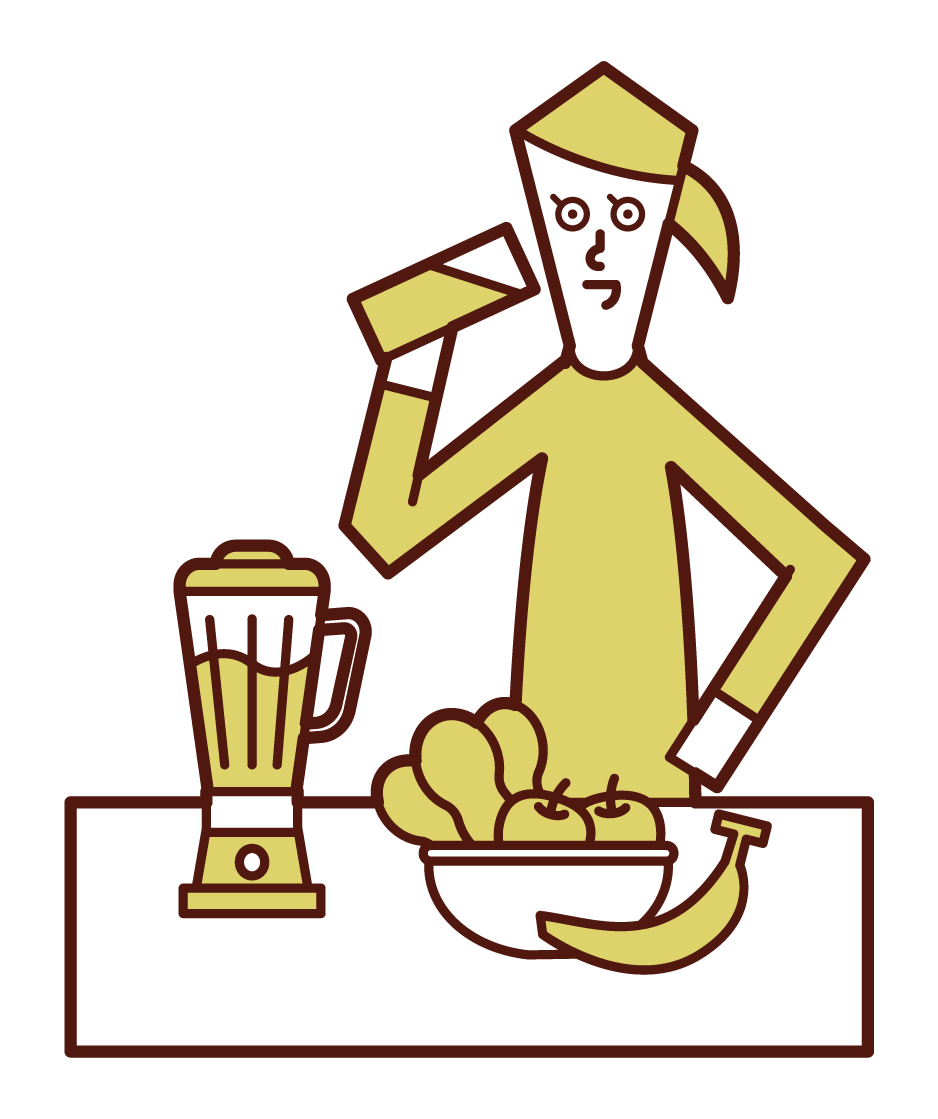 Illustration of a smoothie drinker (female)