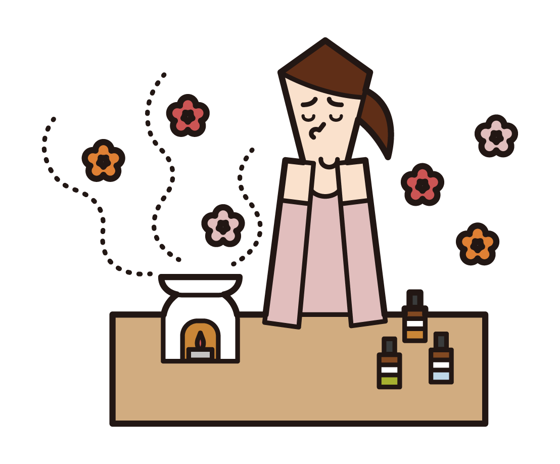 Illustration of a woman who drinks supplements