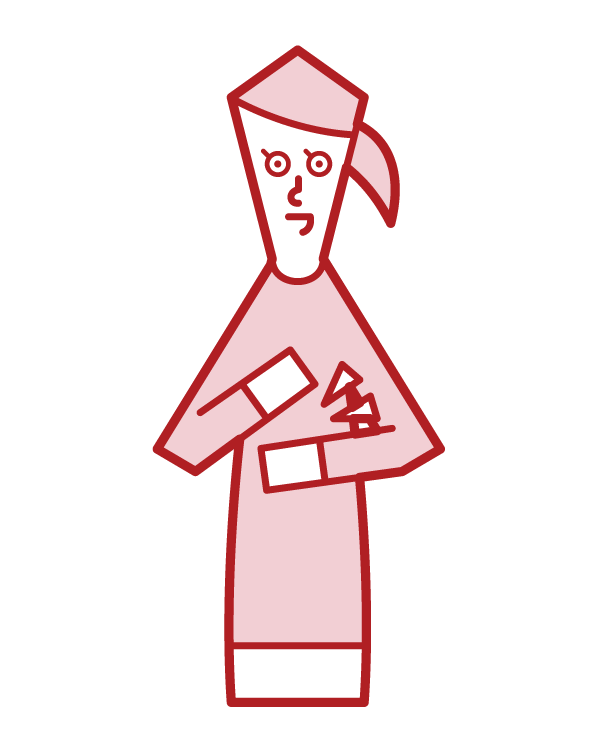 Illustration of a clapping person (woman)