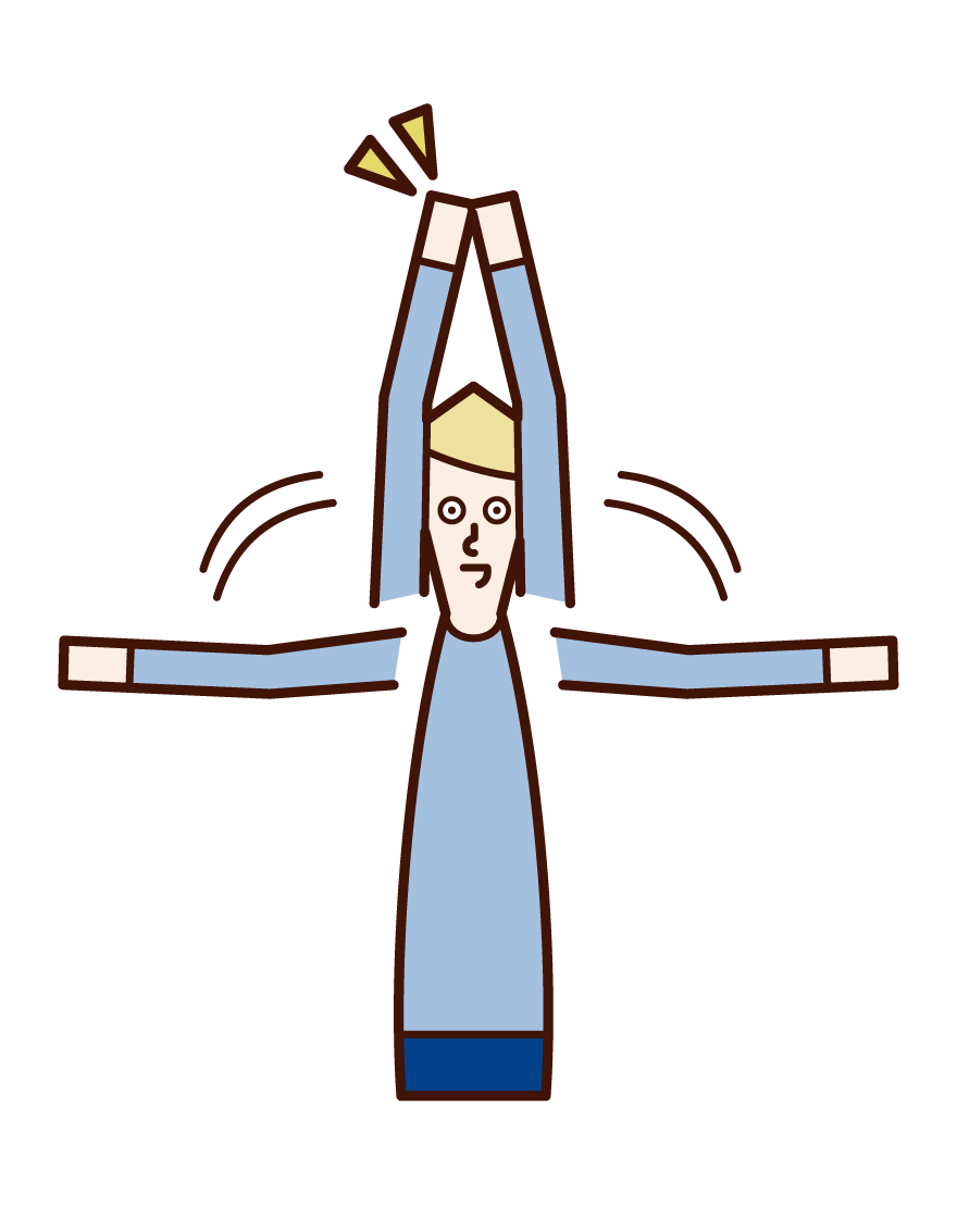 Illustration of a hand-clapping person (boy)
