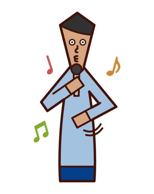 Illustration of a person (male) who is voice percussion