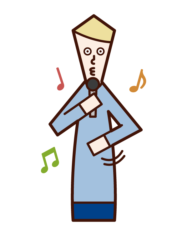 Illustration of a person (male) who is voice percussion