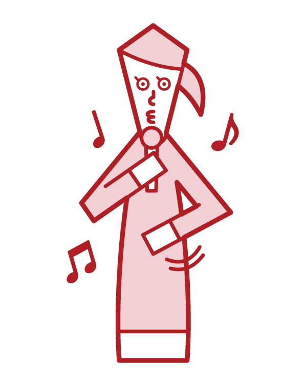 Illustration of a woman who is a voice percussion person