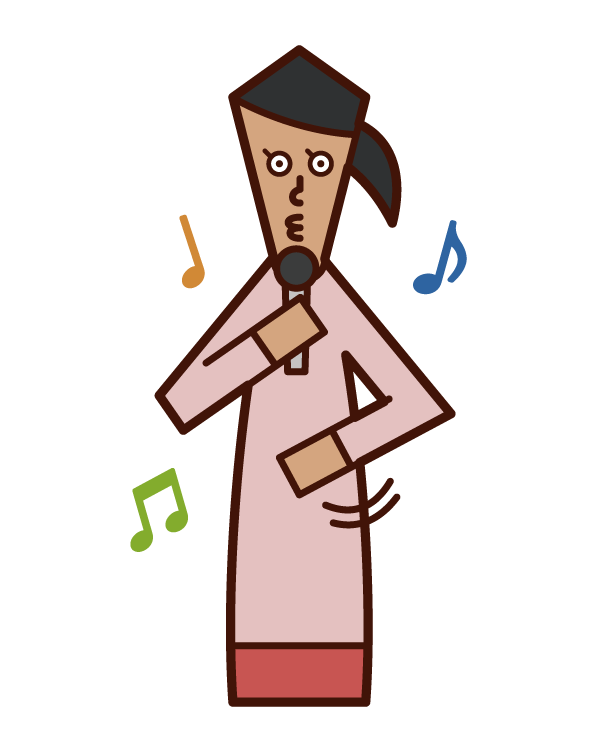 Illustration of a woman who is a voice percussion person