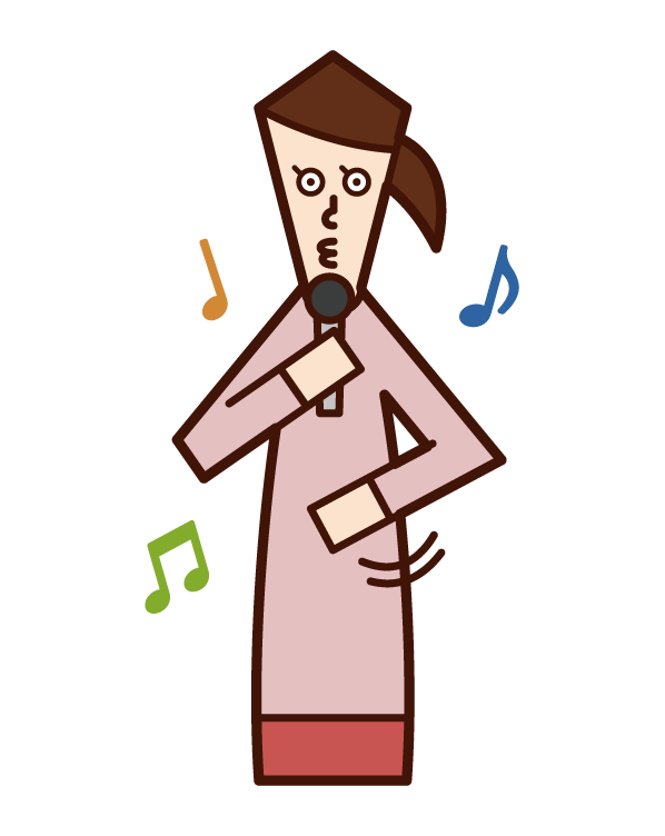 Illustration of a woman playing a timpani