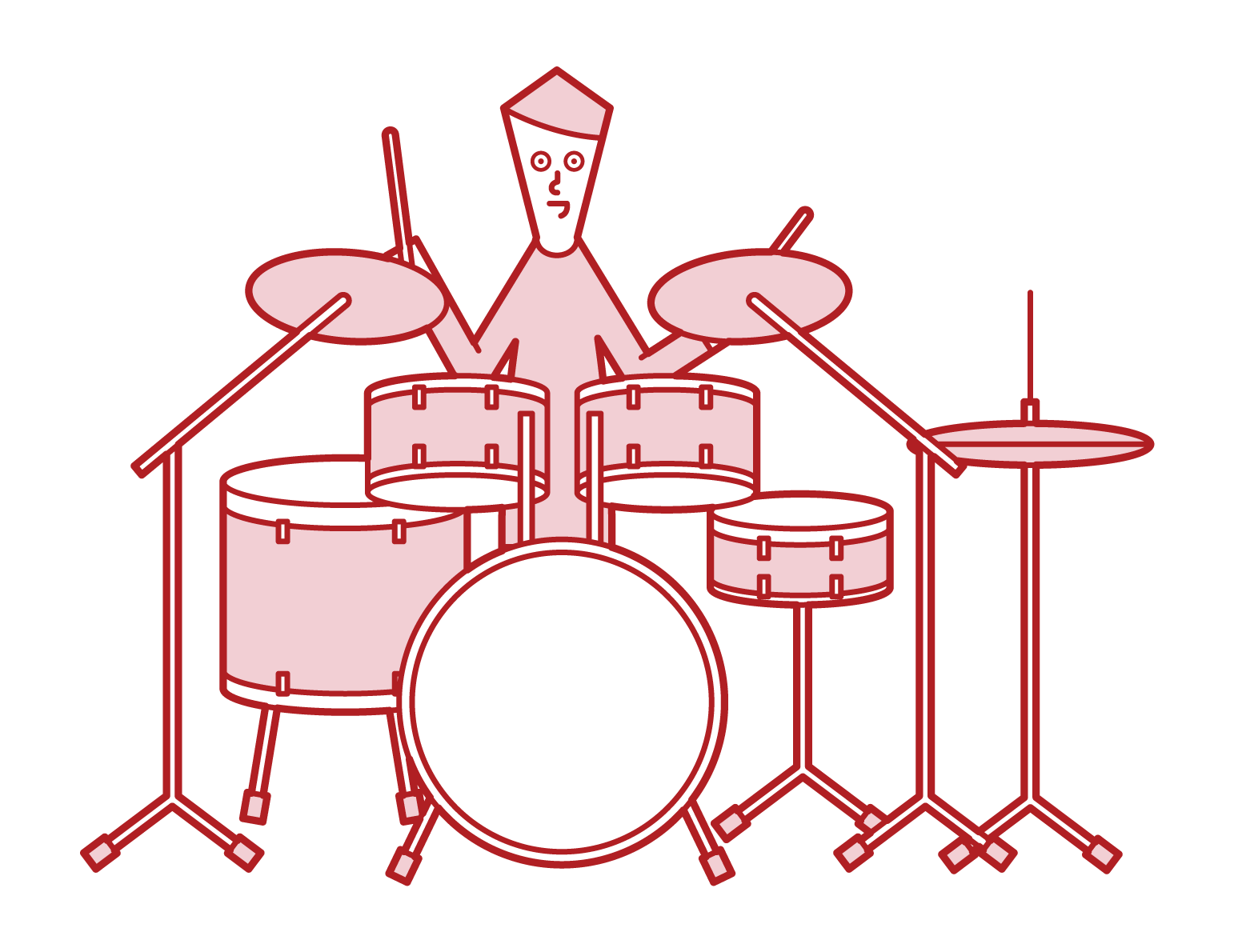 Musical Drums Sketch - Drum Kit - Sticker | TeePublic