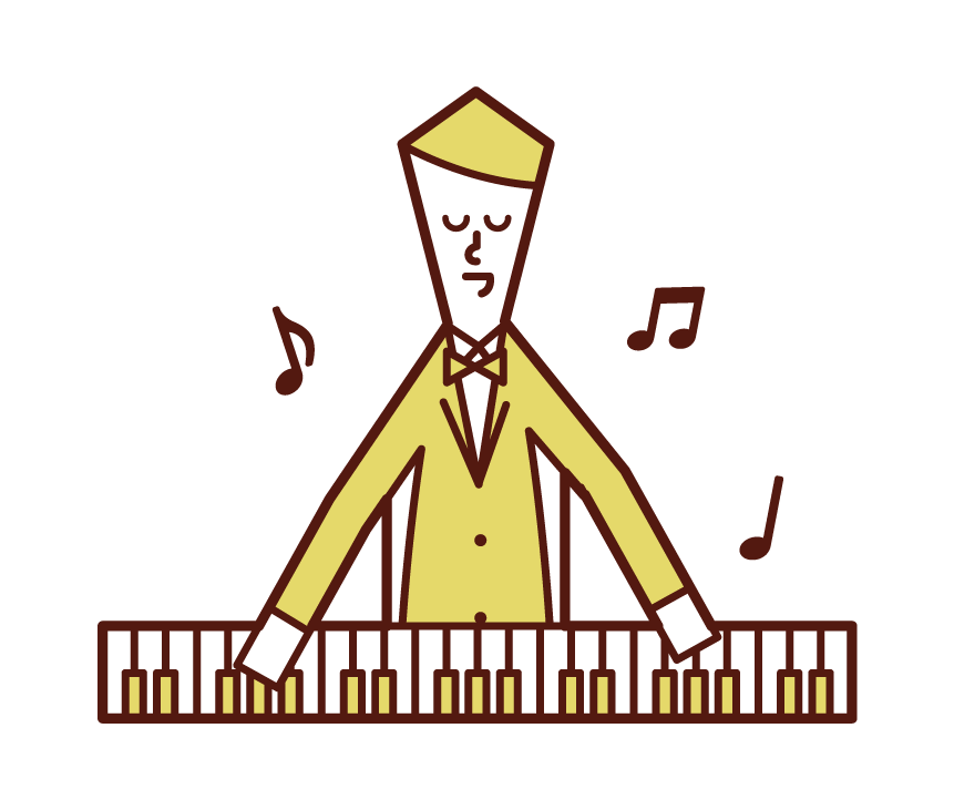 Illustration of a pianist (male)