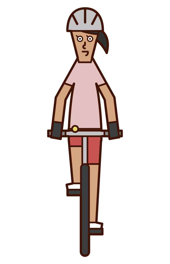 騎自行車的人（女性）的插圖