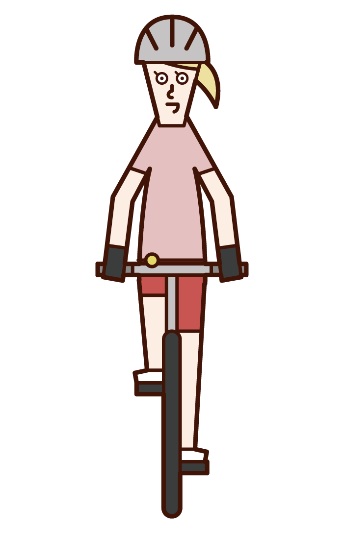 Illustration of a woman riding a bicycle