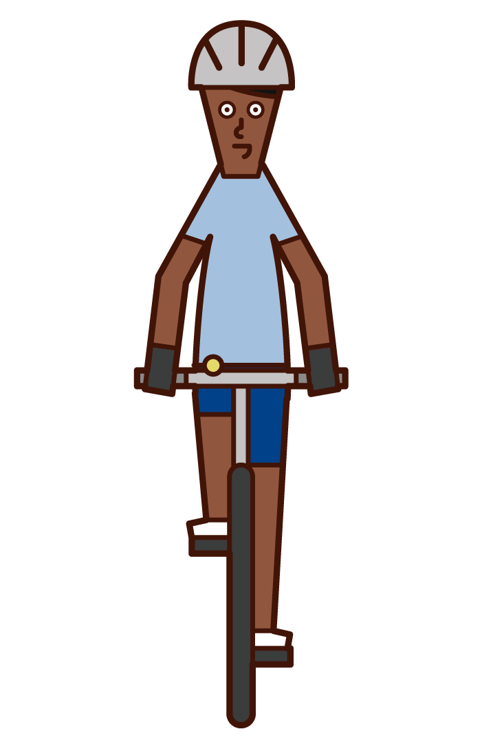 自転車に乗る人（男性）のイラスト