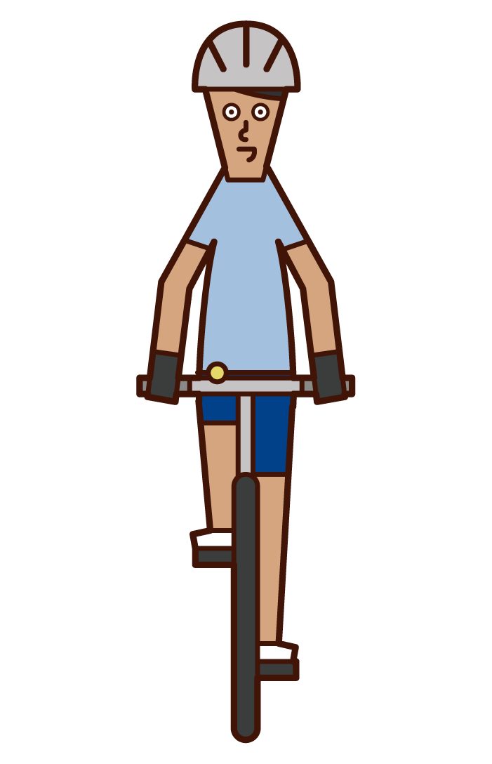 自転車に乗る人（男性）のイラスト