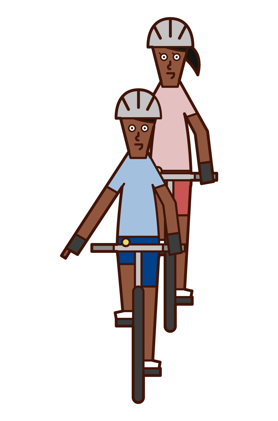 자전거 남자 신호 및 도로 경고 (남성) 그림