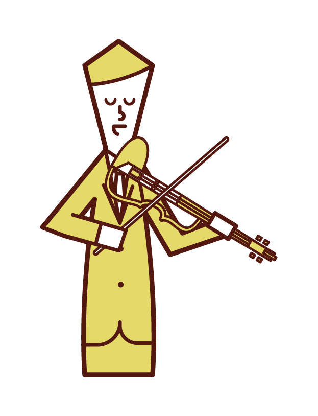 Illustration of a man playing electric violin