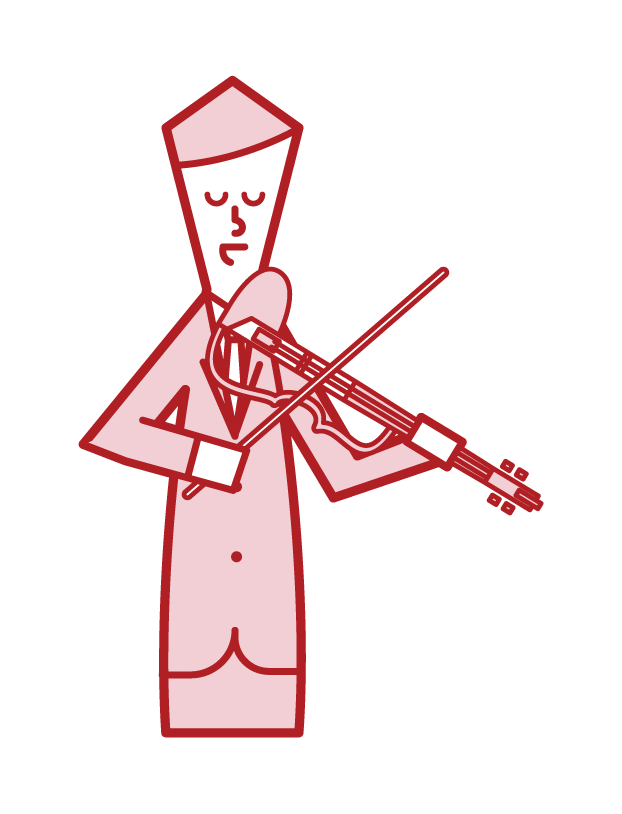 エレクトリックバイオリンを演奏する人（男性）のイラスト