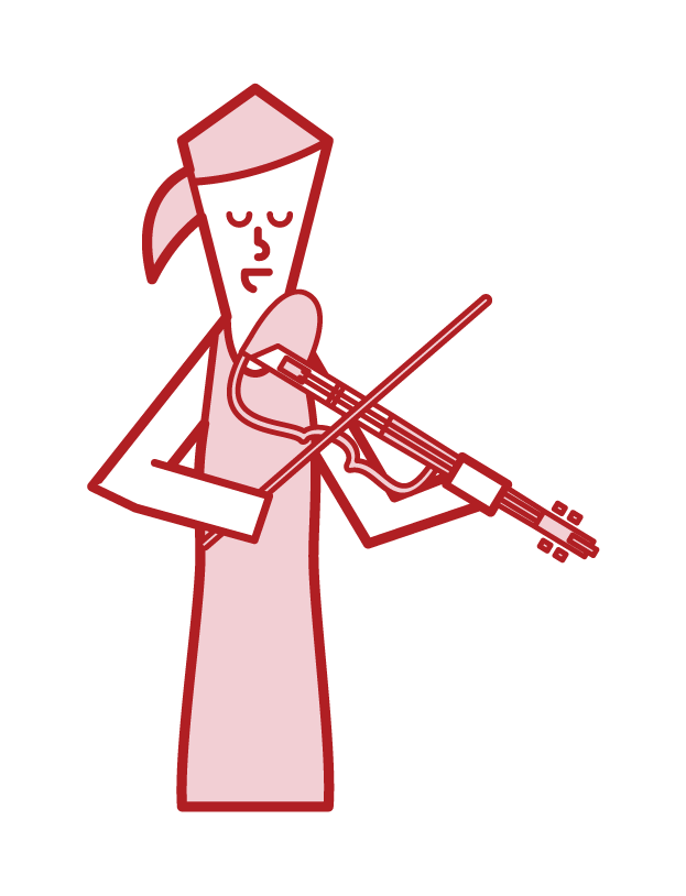 拉電小提琴的人（女性）插圖
