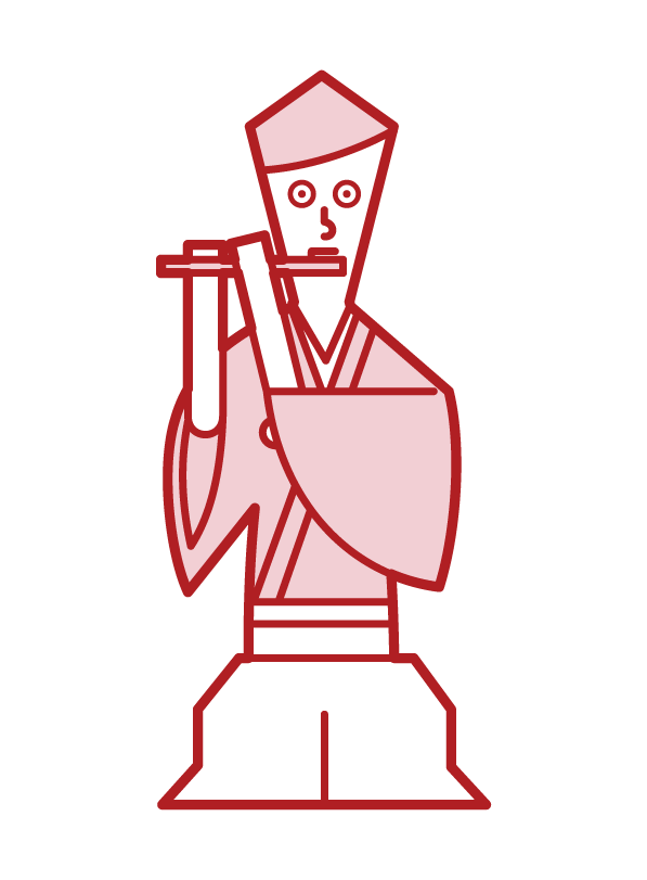 사이드 플루트를 연주하는 사람 (남성)의 그림