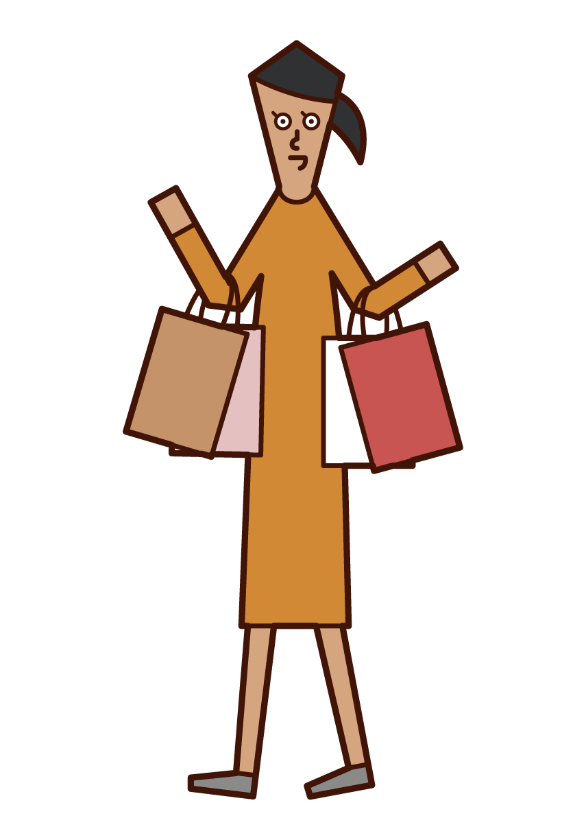 쇼핑을 좋아하는 사람 (여성)의 그림