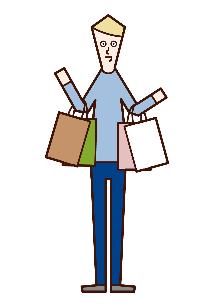쇼핑을 좋아하는 사람 (남성)의 그림