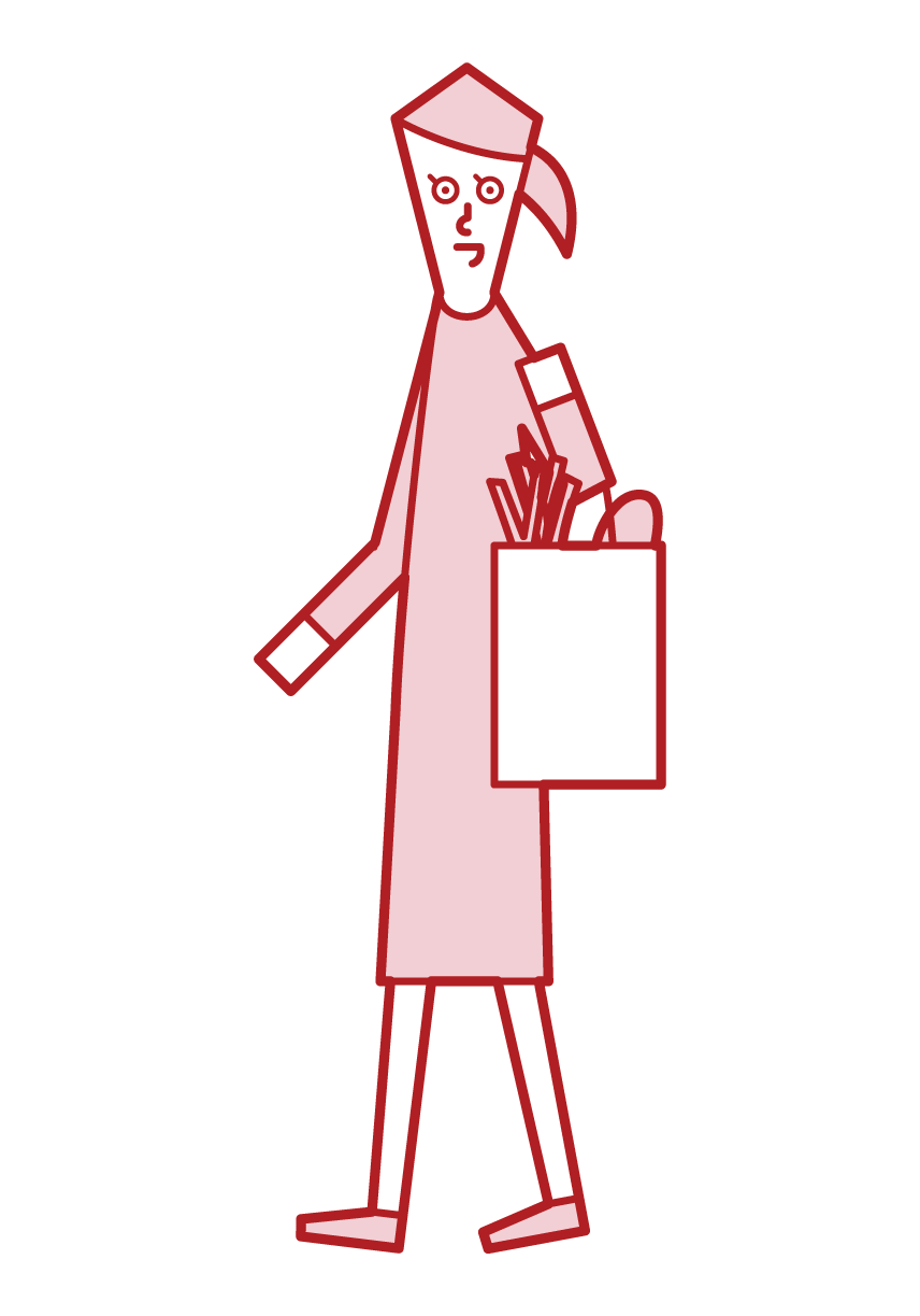 購物者（女性）的插圖