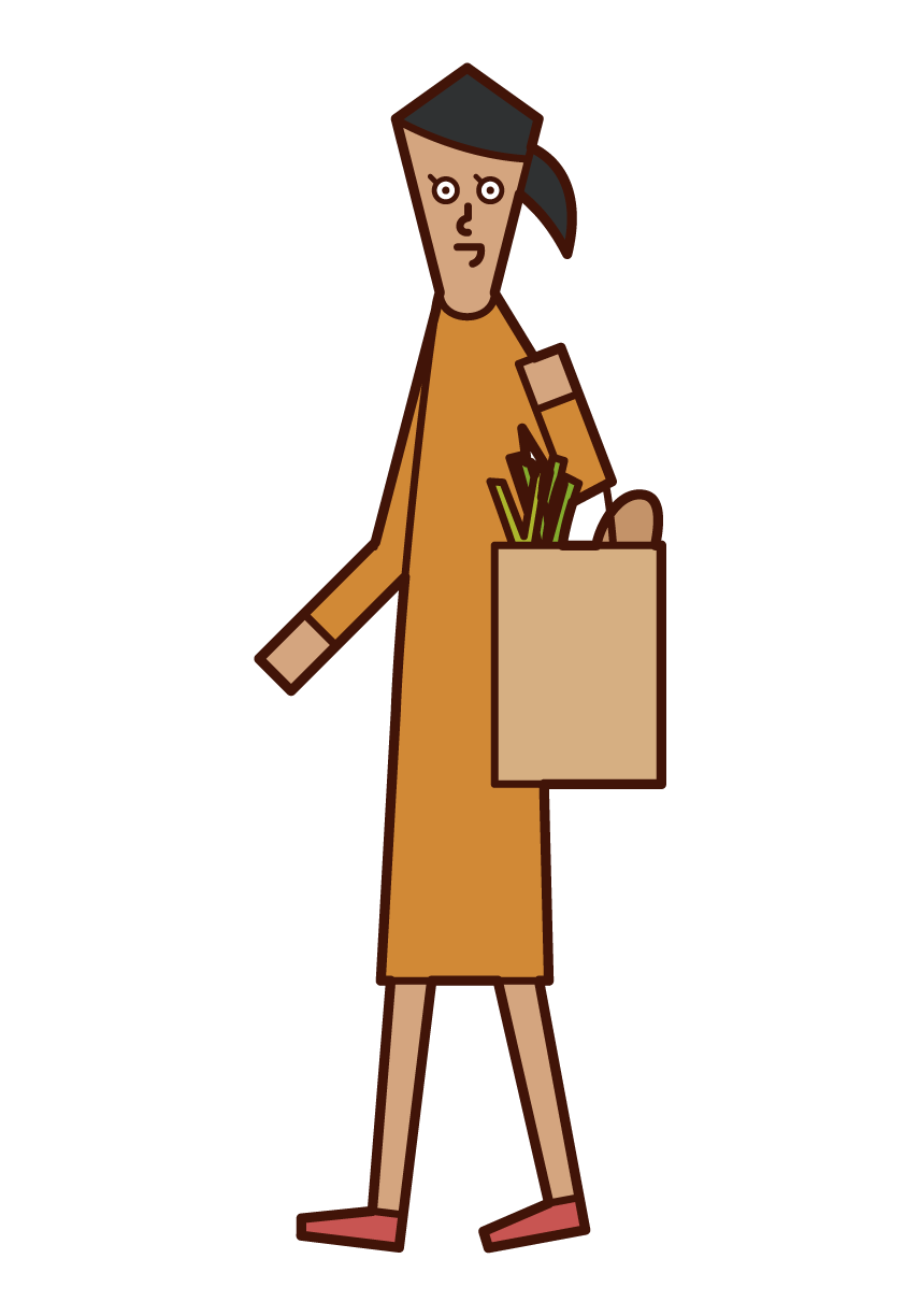 Illustration of a shopper (woman)