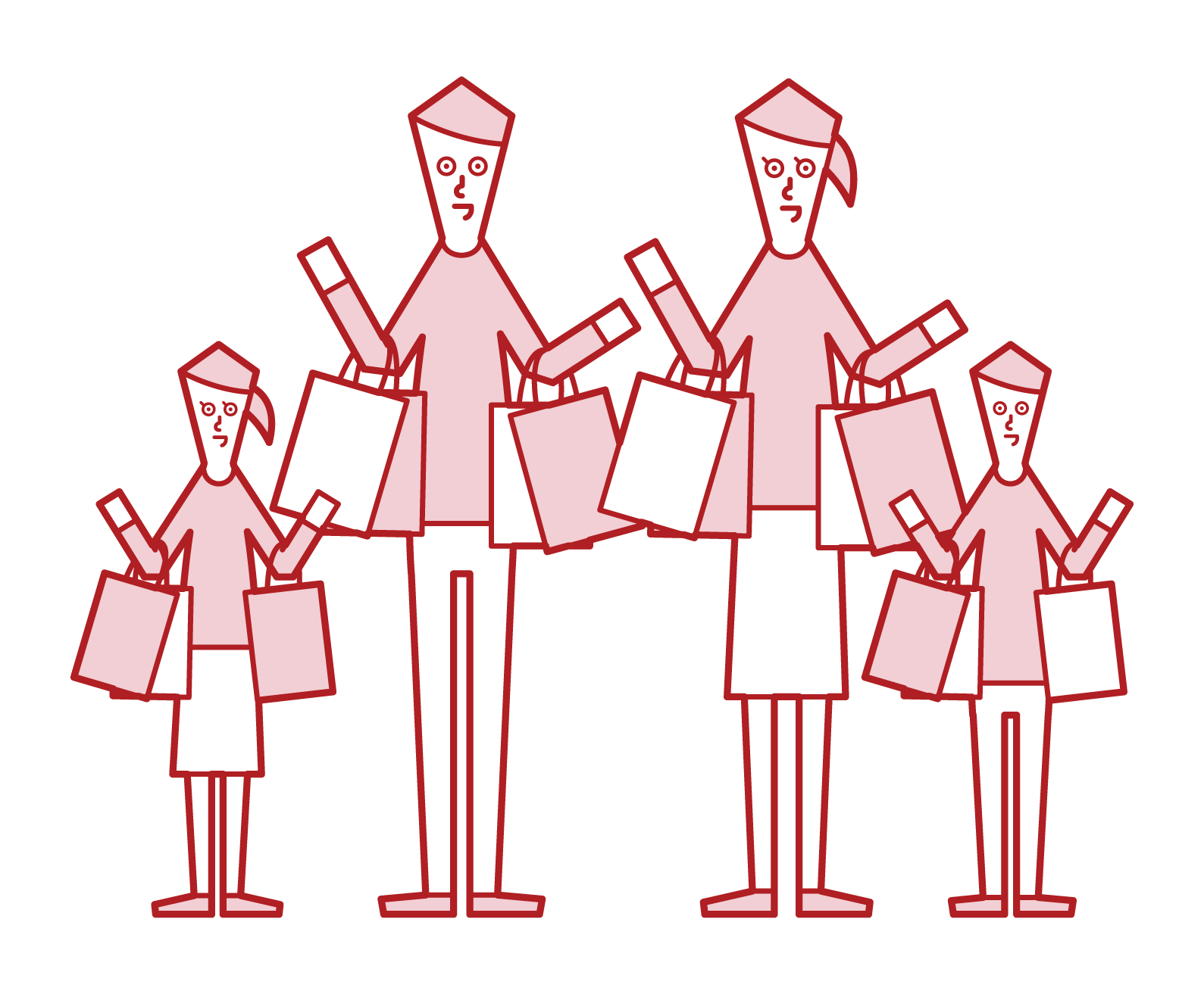 Illustration of a family shopping