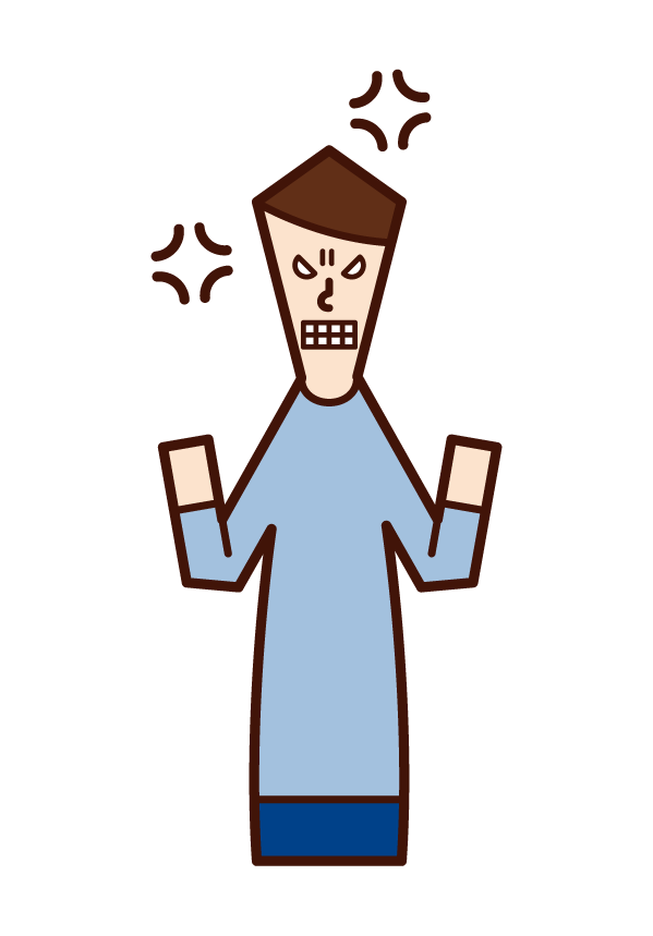 Illustration of an angry man