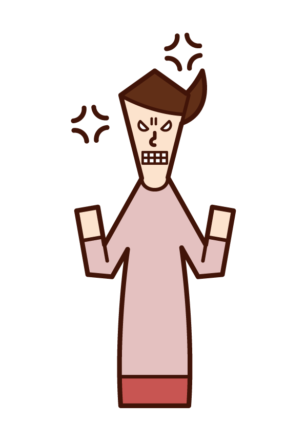 Illustration of an angry person (female)