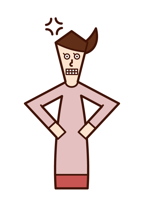 Illustration of an angry person (female)