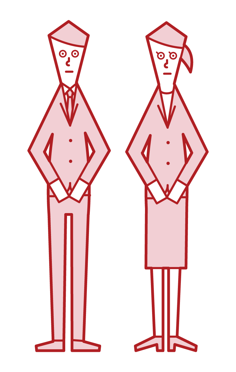 Illustration of a couple in mourning