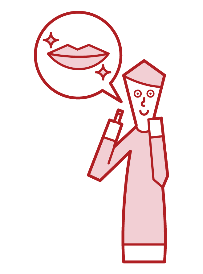 Illustration of a man applying lip balm