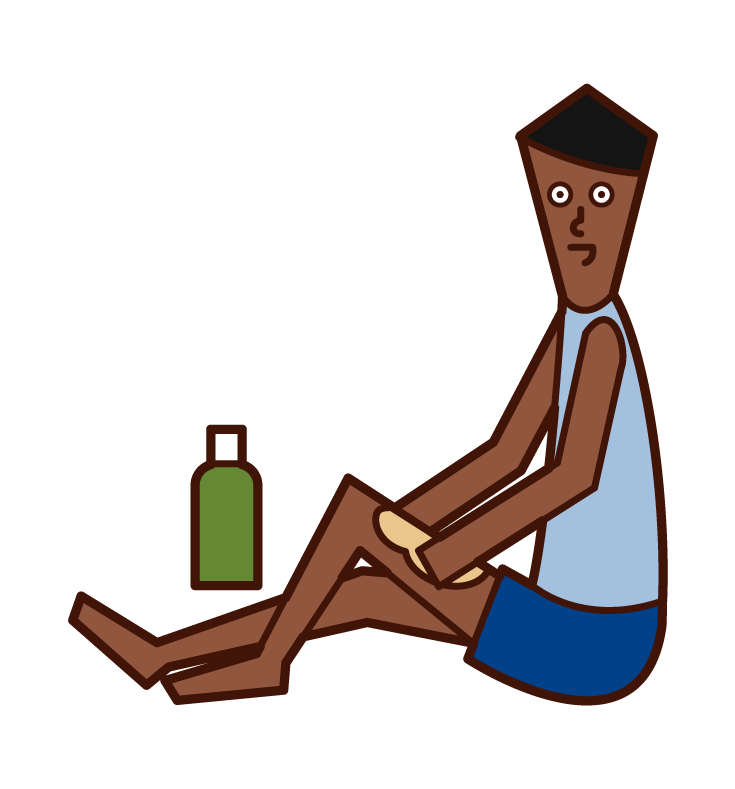 Illustration of a man who massages oil